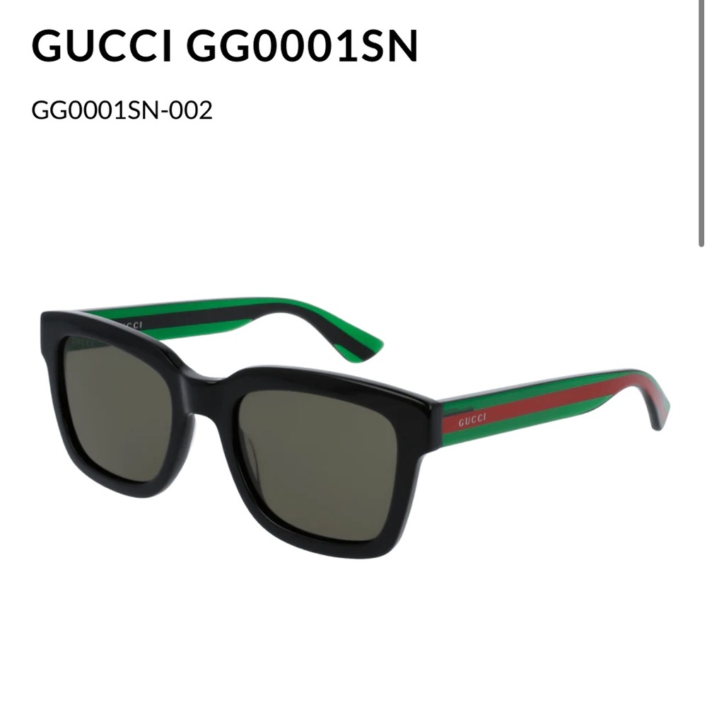 Unisex GUCCI GG0001SN 002 Square Sunglasses with Dark Lenses
